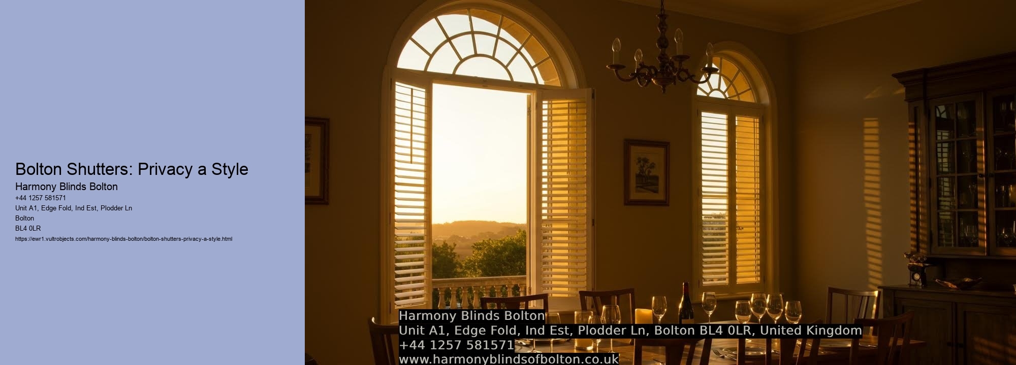 Bolton Shutters: Privacy a Style Harmony Blinds Bolton Bolton Shutters: Privacy a Style