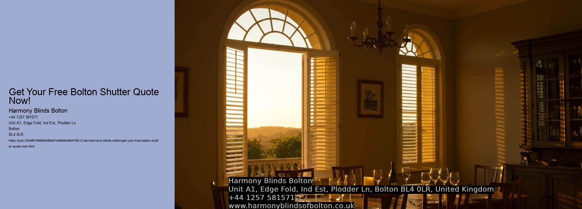 Get Your Free Bolton Shutter Quote Now! Harmony Blinds Bolton Get Your Free Bolton Shutter Quote Now!