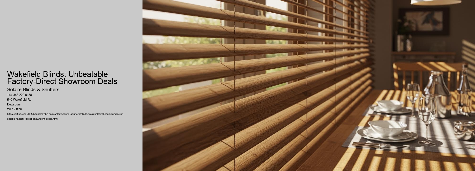 Wakefield Blinds: Unbeatable Factory-Direct Showroom Deals