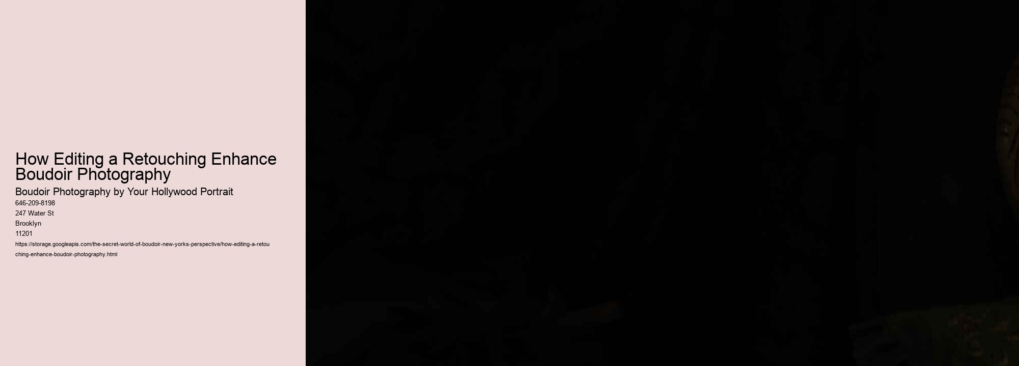 How Editing a Retouching Enhance Boudoir Photography