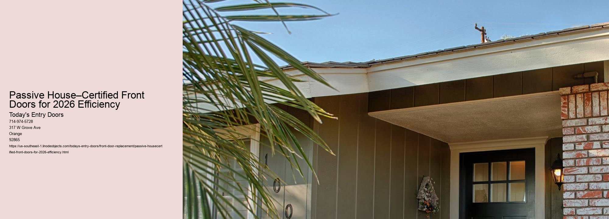 Passive House–Certified Front Doors for 2026 Efficiency